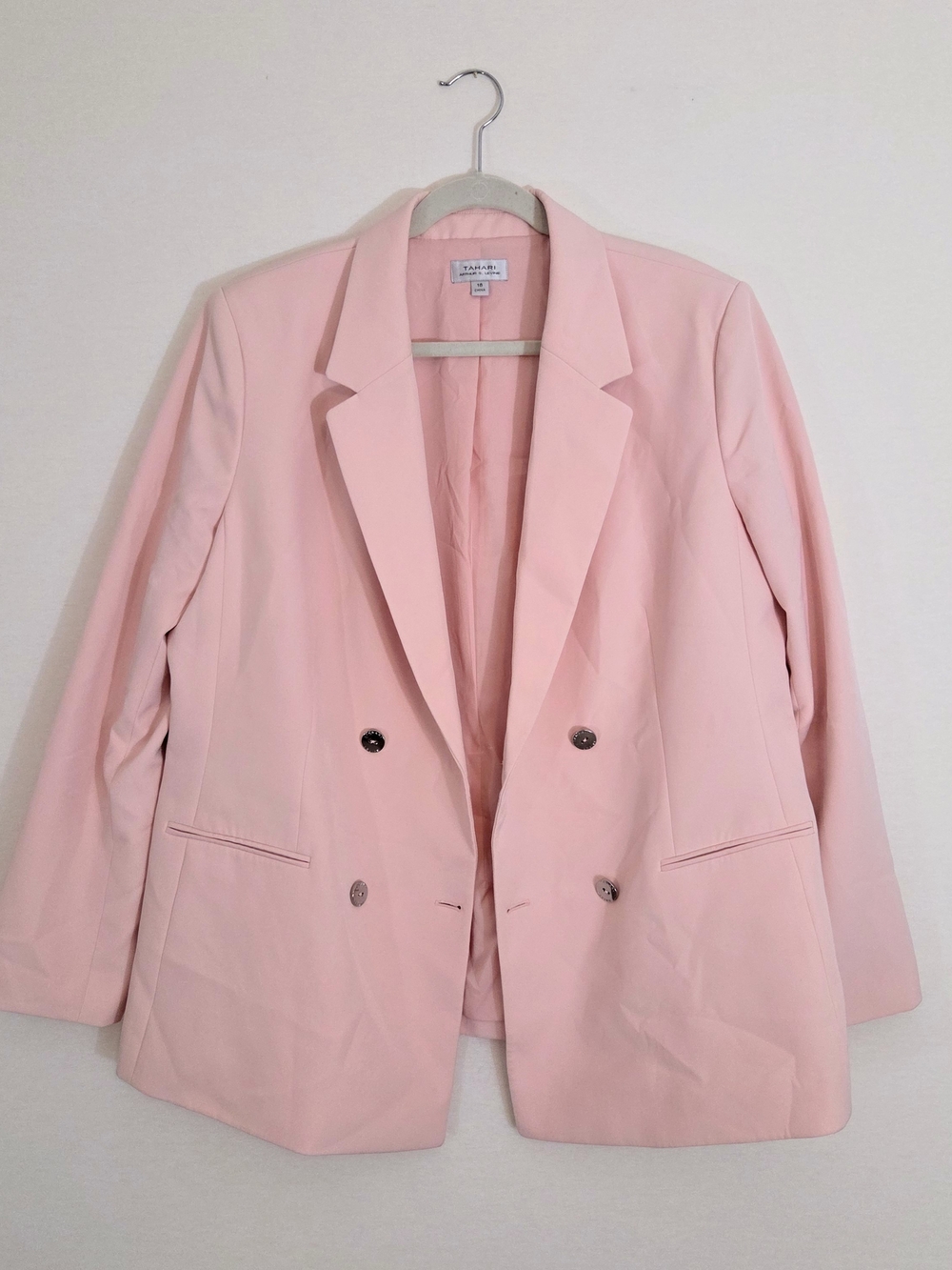 Tahari Blush Pink Double-Breasted Blazer